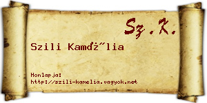 Szili Kamélia névjegykártya